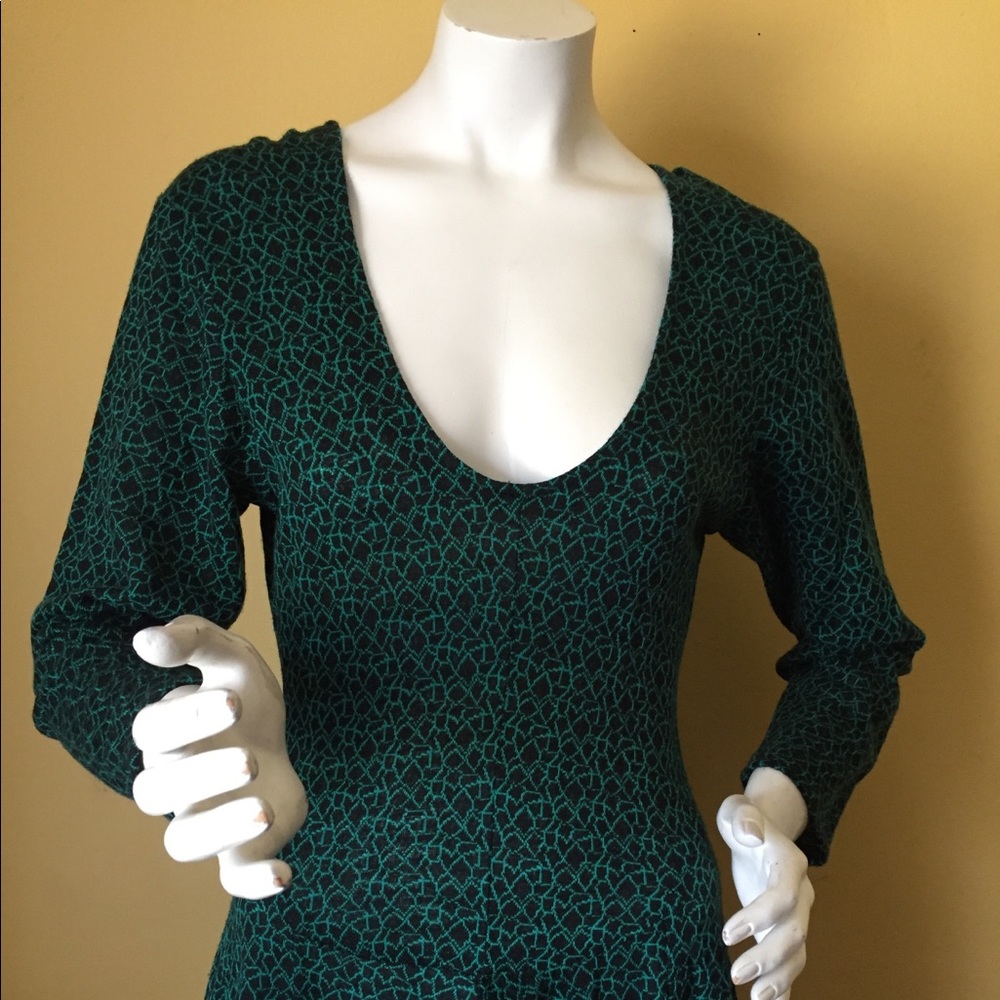 Vintage Alison Peters Green and black dress. - Picture 3 of 7